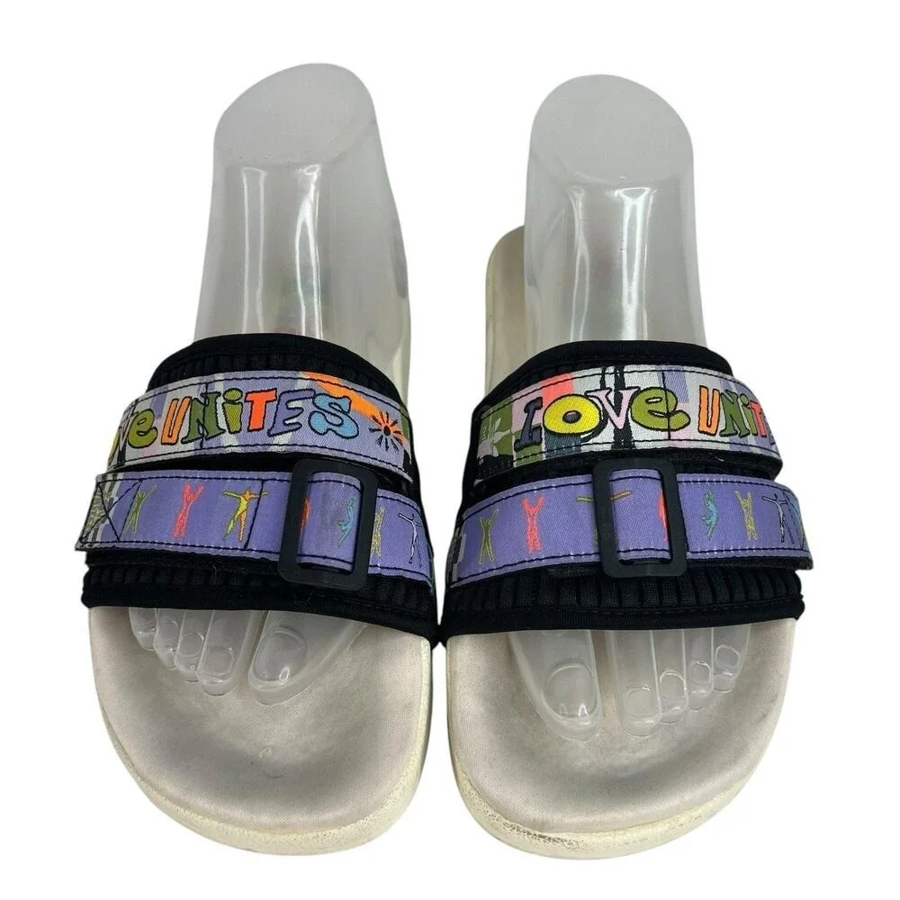 Adidas Men's 7 Adilette 2.0 Pride Slides Love Unites GW2411 Sandals Slip On‎